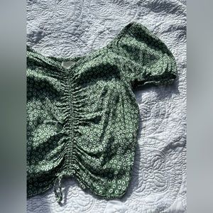 H&M floral ruched blouse